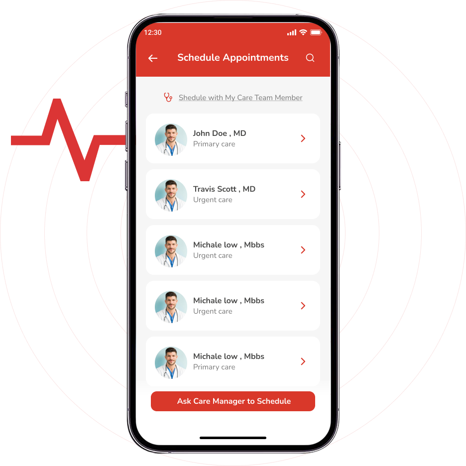 Patient booking appointment on mobile app