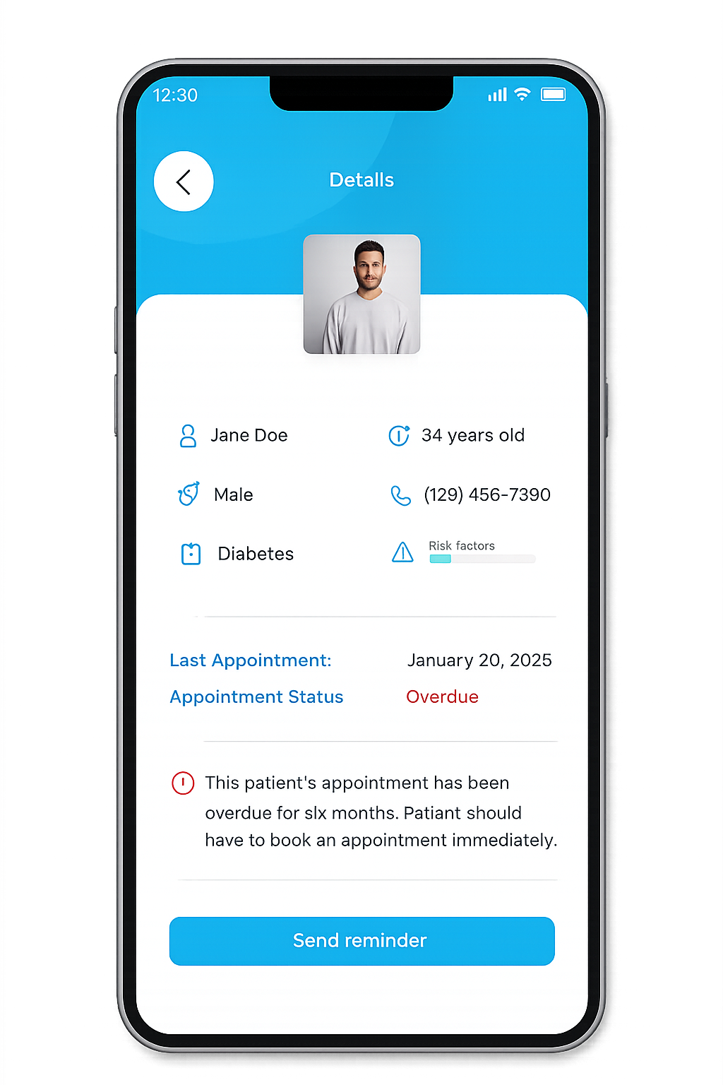 DocLinQ mobile interface showing patient and provider connectivity