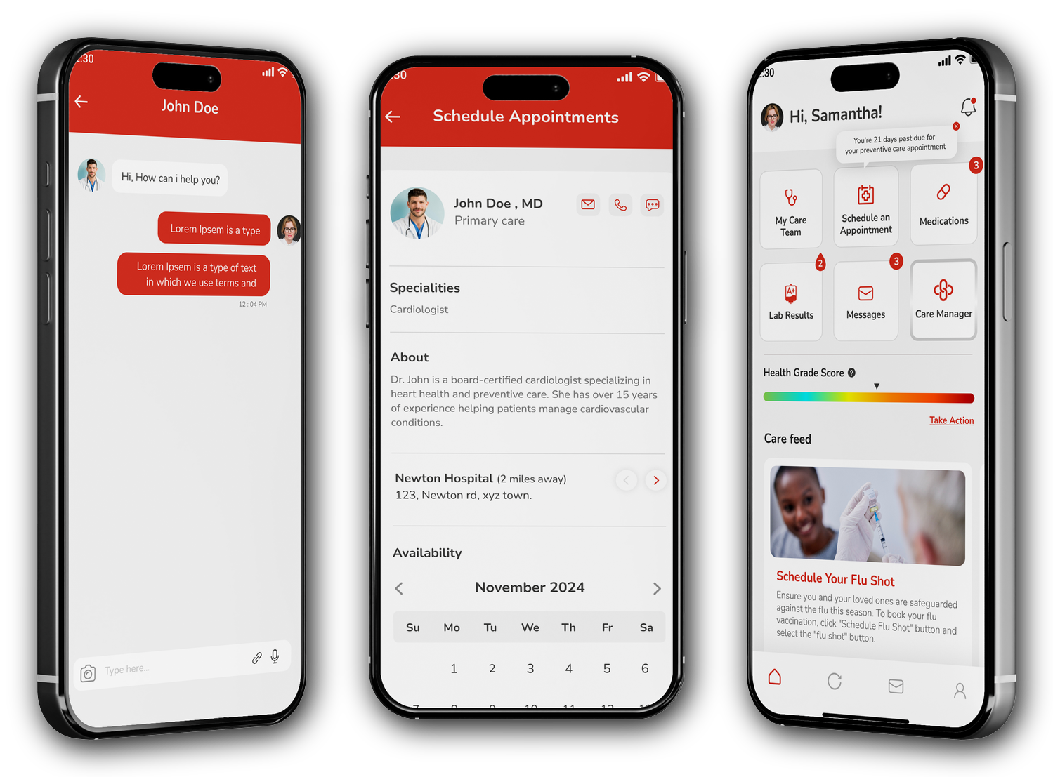 Patient booking appointment on mobile app